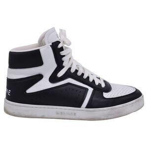 Celine Z Trainer High Top Sneakers in Black Leather
